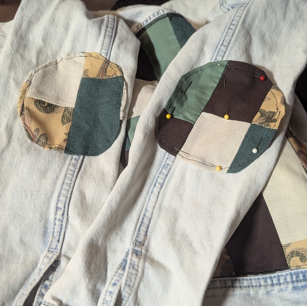 Patchwork Denim Jacket. Small. Upcycled Handmade. - Picture 5 of 10